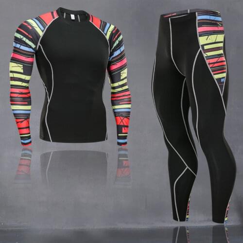 Mens thermal underwear set sports base layer clothing quick-drying thermal underwear ski hiking running tight sports men 4XL