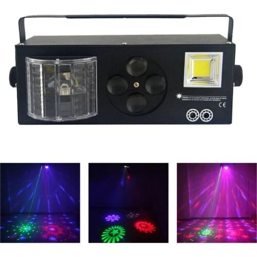 AUCD 4 in 1 RG Laser Gobos Mixed Strobe Par Lamp Disco RGBW LED Crystal Ball DMX Beam DJ Party Show Stage Projector Lights X132B
