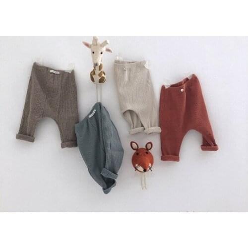 0-2Yrs Candy Colors Leggings For Baby Girls Boys Soft Cotton Ribbed Pants Spring Autumn PP Pants Clothing