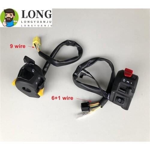 Motorcycle 7/8"22mm Handlebar Horn High Low Beam Turn Signal Switch Control black/Red For Harley For Suzuki For Yamaha For Honda