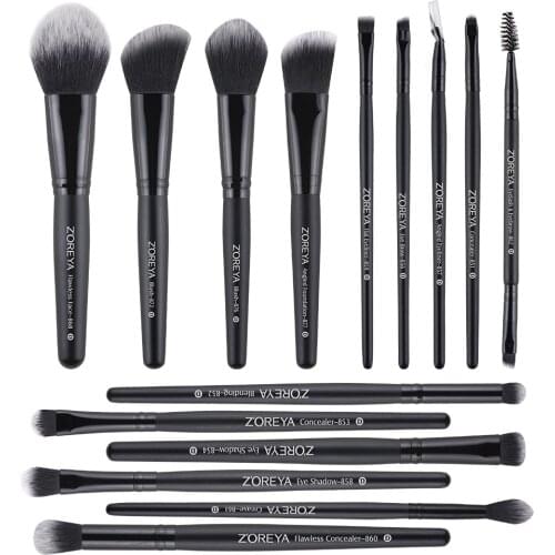 15 Pcs Makeup Brush Set Eyesh Blending Brush Set High Quality Eye Shadow Eyebrow Eyeliner Powder Brush Pen Kit