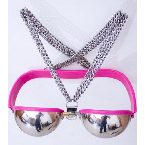 Female Sexy Stainless Steel Bra Chastity Belt Device BDSM Bondage Restraint Breast Flirt Tool Adult Game Sex Toys For Couples