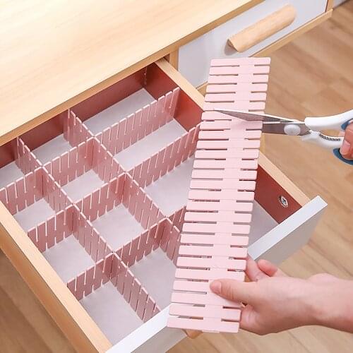 DIY Drawer Division Board Plastic Divider Grid Drawer Organizer Adjustable Cabinet Storage Divider Household Wardrobe Separator