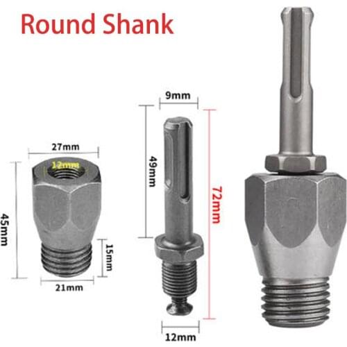 SDS Plus Core Bit Adapter Round Square Shank Diamond Hole Core Drill Bit Adapter for Electric Hammer