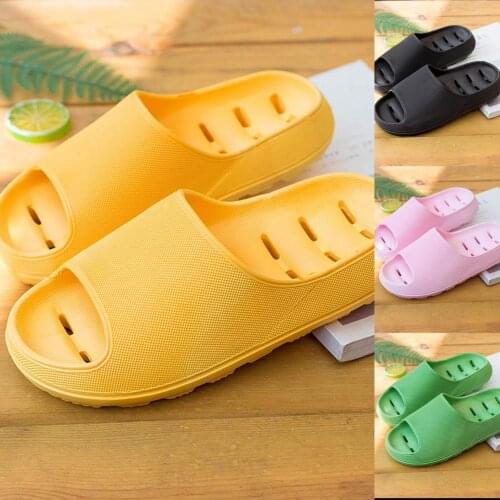 2021 New Shoes Unisex Non-slip Thick Bottom Summer Home Bathroom Slides Couples Indoor Female Slipper Comfortable