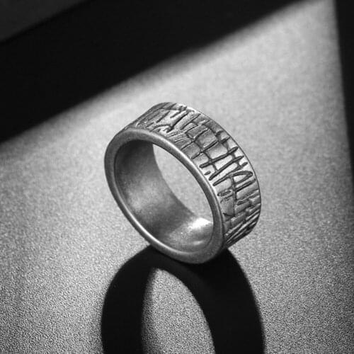 Vintage Titanium Steel Silver Cracking Mens Ring Original Single Crack Ring