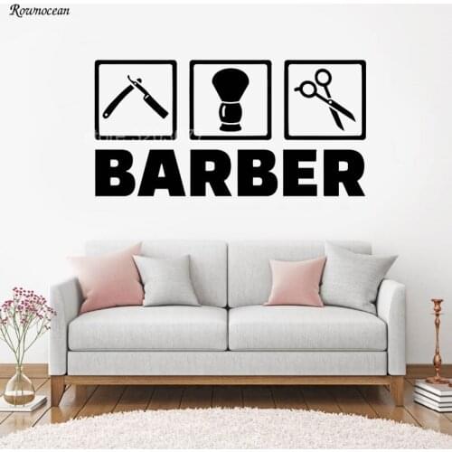 Waterproof Barber Shop Stickers Hair Salon Wall Vinyl Decals Home Interior Art Decoration Mural Quotes Barber Vinilos BA15