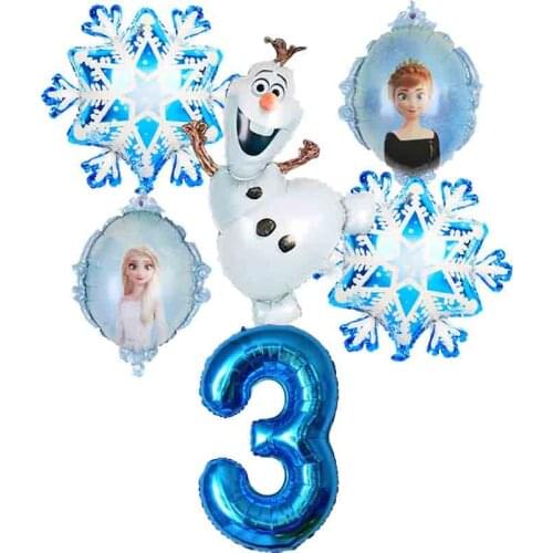 Elsa Disney "Frozen" Princess Aluminum Foil Balloon Olaf 32-inch Numbering Baby Shower Birthday Party Decoration Kids Toys