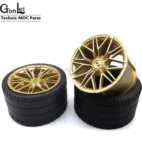High-Tech Tyre 81.6x44 ZR Straight Tread 23799 Wheels Hub 68577 Rim 62.3x42 fit for 42115 Sports Cars Building Blocks Toys
