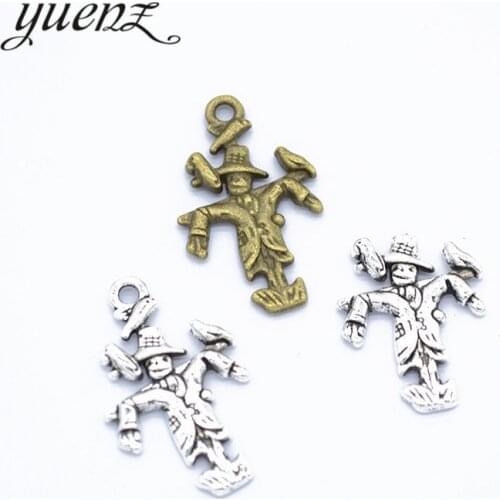 YuenZ 15 pcs Antique silver color scarecrow Charms Metal Pendant Diy Charms Necklace Bracelet Jewelry Making 24*15mm I1102