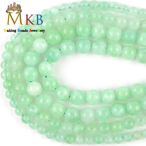 Green Quartzs Jades Round Stone Beads For Jewelry Making 6/8/10mm Spacer Loose Beads Charm Diy Bracelet Necklace Accessories 15"