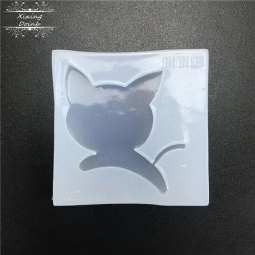 Mirror crystal drop glue making tool DIY cat shape silicone mold cake decoration tool resin clay mold