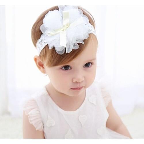 1pcs 2017 New Fashion Baby Newborn Lace Flower Headband Hairbands Kids Hair Accessories Kids Children Girls Headwear Bandage