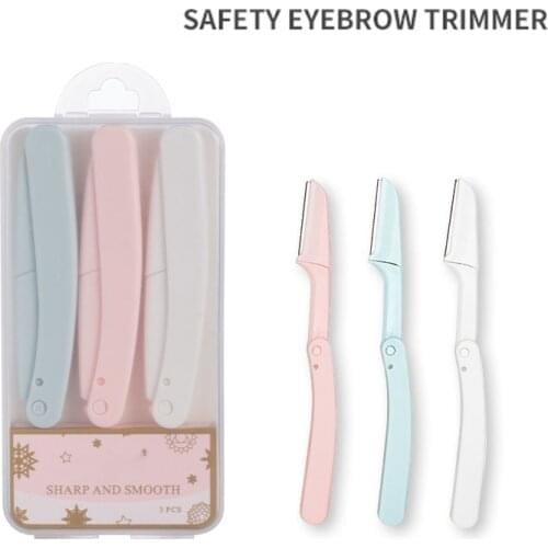 1PCS Portable Eyebrow Trimmers Safe Eye Brow Shaper Foldable Eyebrow Trimmer Razor Blades Shaver for Women Makeup Tools