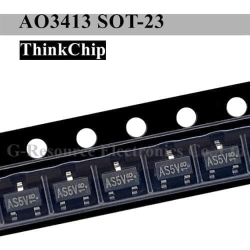 1000 pcs) AO3413 AS5V 3413 SOT-23 SMD P-Channel MOS-FET Transistor Triode