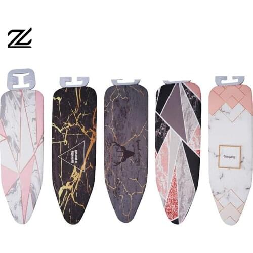 140*50CM Ironing Board Cover Marble Cloth Printed Ironing Board Cover Protective Non-slip Thick Colorful for Home Cleaner Tools