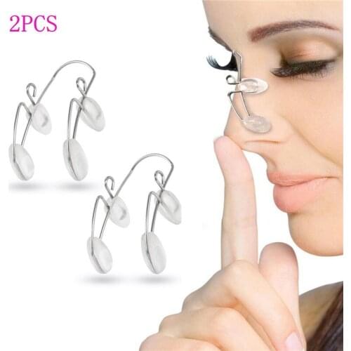 2PCS Nose Up Lifting Shaping Shaper Orthotics Clip Beauty Nose Soft Silicone Straightening Nose Clip Corrector Slimming Massager