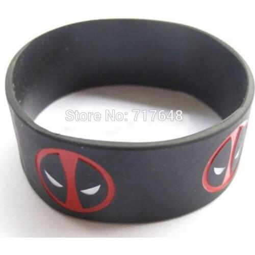 300pcs One inch Deadpool wristband silicone bracelets free shipping by FEDEX