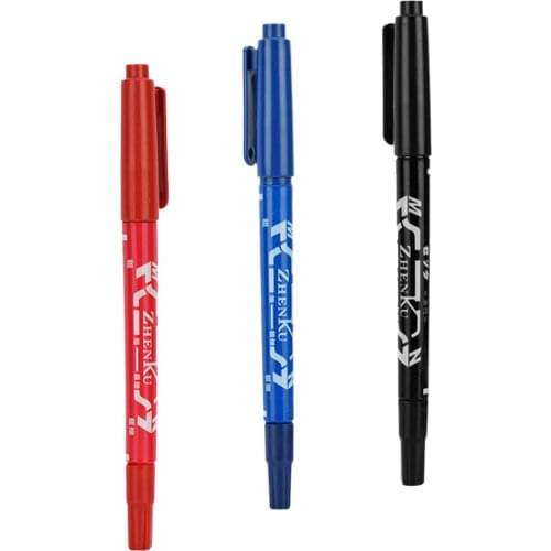 3x Mixed Color Fineliner Dual-Tip Skin Marker Pen Double Ended Fine Pencil Tattoo Piercing