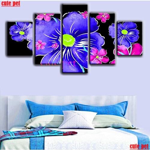 Diy diamond painting Flower still life cross stitch diamond embroidery diamond mosaic 5d full square round Drill art Decor 5PCS