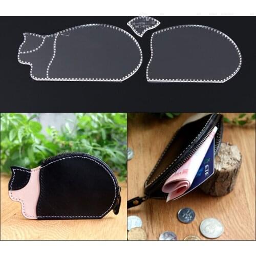 Acrylic Leather Template Home Handwork Leathercraft Sewing Pattern Tools Accessory bag Mini coin bag