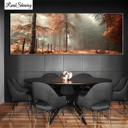 Diamond Embroidery Autumn landscape woods Diamond Painting Full Square Round Mosaic Diamond Picture Of Rhinestone N1134