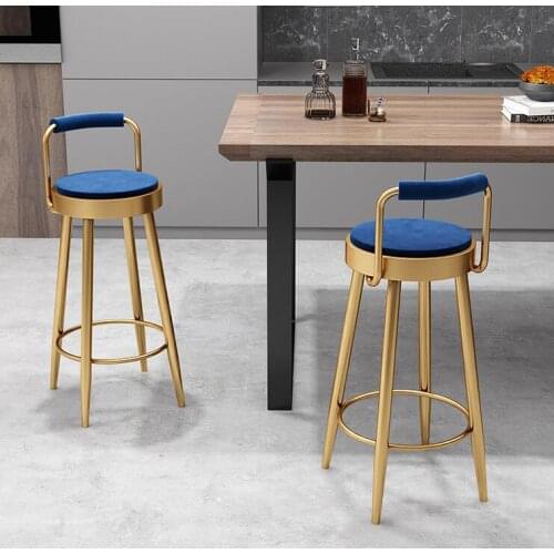 Bar chair bar desk chair combination Nordic back bar chair household high stool modern simple luxury bar chair