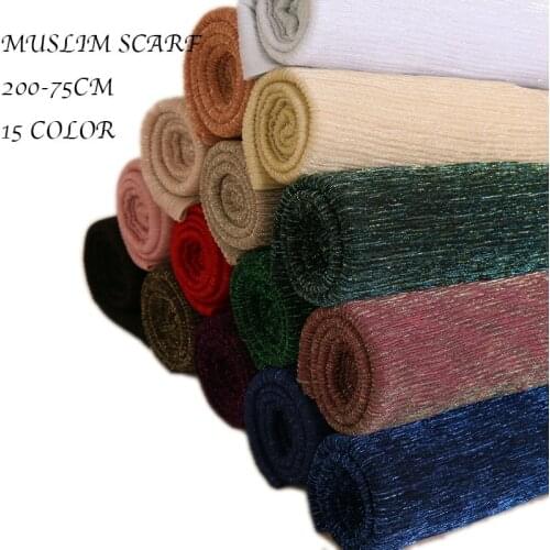 Glitter women gold silk solid color muslim hijab shawls and wraps pashmina bandana female foulard soft thin hijabs head scarf