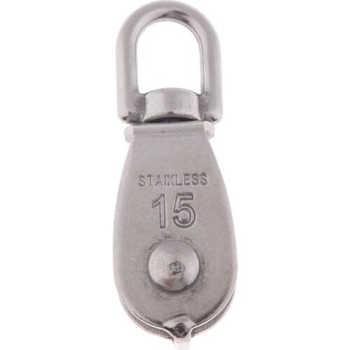Single Pulley Block Stainless Steel Boat Canoe Kayak Swivel Lifting Pulley Hanging Wire Towing Wheels -Heavy Duty