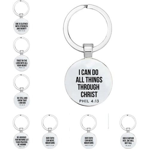 New Bible Verses Key Chain Faith Key Ring Bible Christian Jewelry Friends Women Men Inspirational Gifts