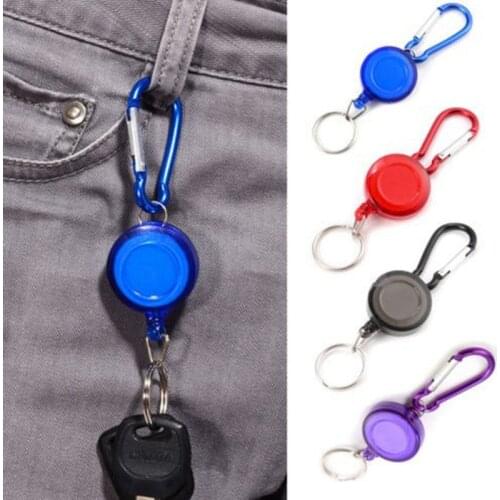 Fly Fishing Key Ring Retractable Retractor Extractor Keeper Tether Elastic Reel Anglers Badge Holder Keychain Fishing Tackle