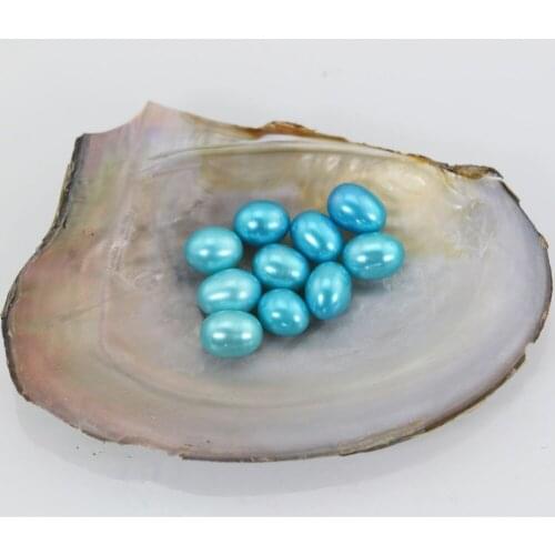 New Product Colorful Natural Pearl Beads Rice Blue Bead Loose Undrilled Beads For Jewelry Making Findings DIY LO024