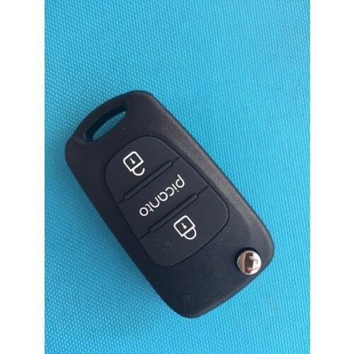 For Kia Picanto 2 Buttons Key FOB Remote Case Shell Flip Blank Uncut Blade No Logo Car Accessories Auto Parts Cheaper Price Sell