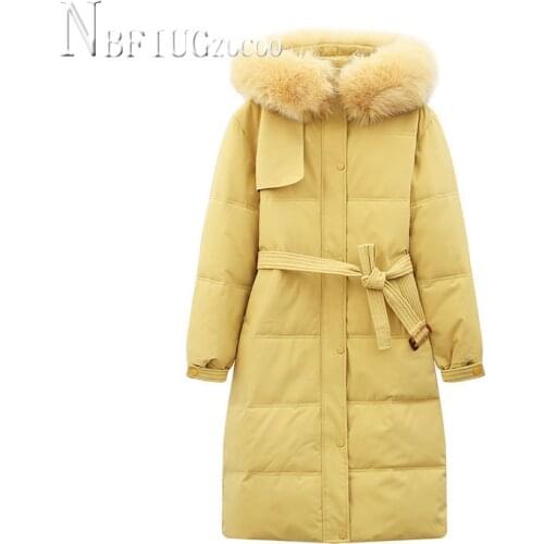 Beige Yellow Black Khaki Women Parkas S-2XL Plus Size Waist Strap Female Jacket