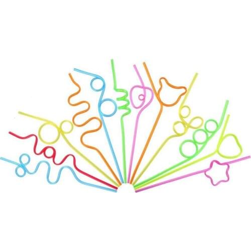 Childrens curly party straws, crazy party straw curling novel straws, for party bag fillings, 36 pieces