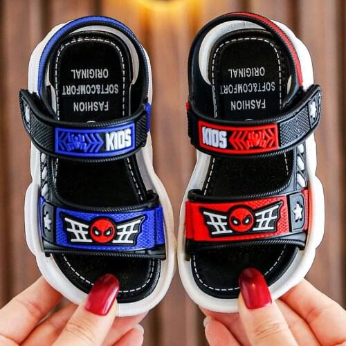 Disney childrens cartoon spiderman non-slip soft bottom boy beach shoes summer sandals student sports sandals