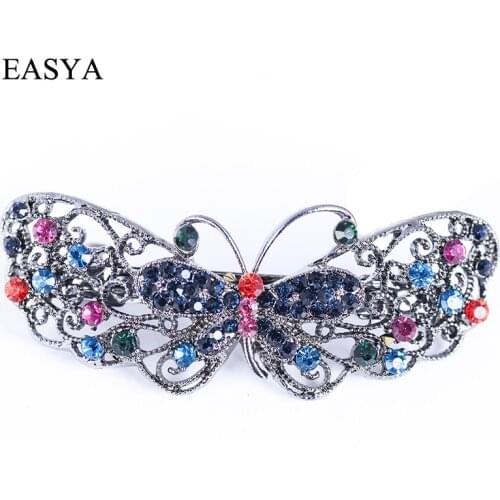EASYA Vintage Hair Accessories Barrettes Jewelry Sparlkling Butterfly Bowknot Hairwear Hair Clip Retro Hairwear Ornaments