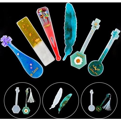Epoxy Resin Molds F/ Feather Rectangular Classical Musical Instrument Bookmarks DIY Bookmark Silicone Mold Make Unique Book Mark