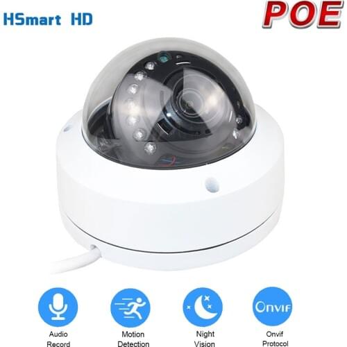 Super HD 5MP 3MP 1080P IP POE Camera Metal Dome Security IP Camera Audio Built-in Mic IR H.265 Onvif Camera Vandalproof Indoor