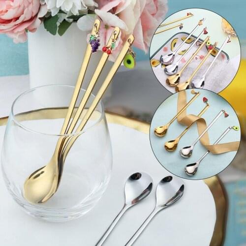 Stainless Steel Fruit Spoons Coffee Spoon Gold Ice Cream Gold Dessert Spoon Cutlery