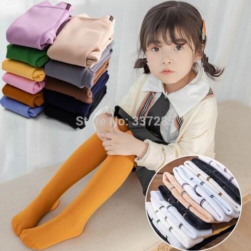 Winter Plus velvet thickening Tights For Girls Stockings Dancing Fleece Warm child kids Pantyhose candy Color baby tights