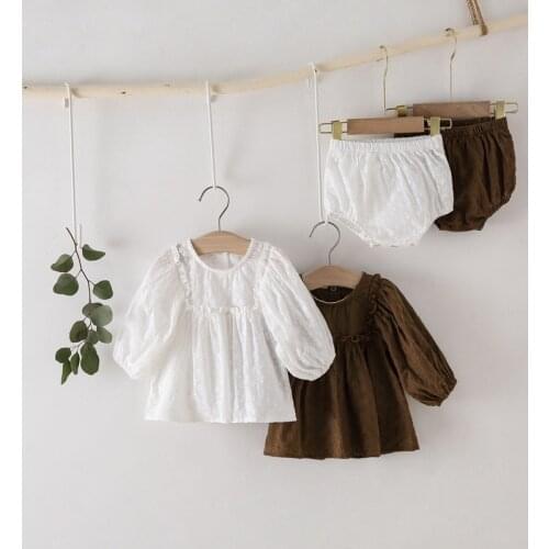 Baby Girls Suit 2021Baby Girls Clothes Baby Clothing Full Sleeve Shirt and Bloomer 2pcs Baby Clothes Set Fashion Toddler Clothes