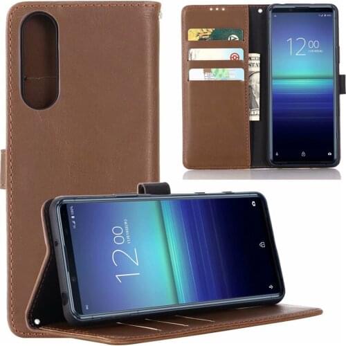 For Sony Xperia 5 II SO-52A SOG02 Retro Crazy Horse Wallet Leather Case With Stand