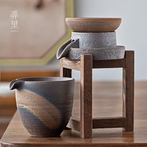 Creative Stoneware Gilding Pitcher Tea Pitcher Set Filter Screen Tea Utensils Tea Funnel Holder Tea Infuser Tools Tea Filter