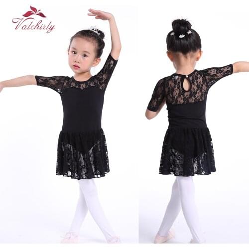 Girls Lace Leotard Childrens Ballet Skirt Gymnastics Ballet Leotard Dress Ballerina