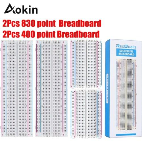4PCS Breadboards Include 2PCS 830/400 Point Solderless Prototype PCB Point Solderless Prototype for Arduino diy kit