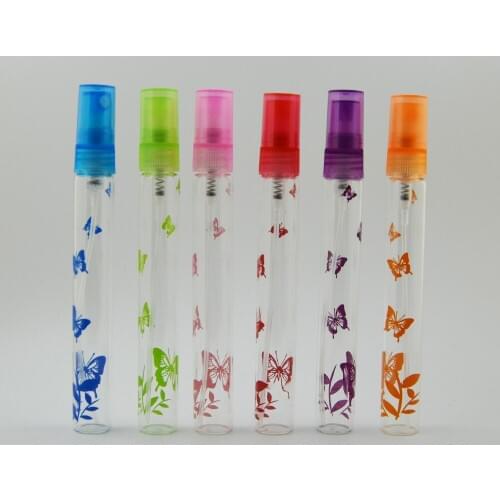 Hot sale 10ML Mini Portable Refillable Perfume Atomizer Spray Bottles Empty Bottles 6 colors MIXESD to choose