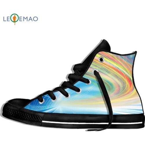 Custom Image Printing Sneakers Motion Light Optical Illusion High Quality Men Interesting Canvas Shoes Custom Walking Shoes