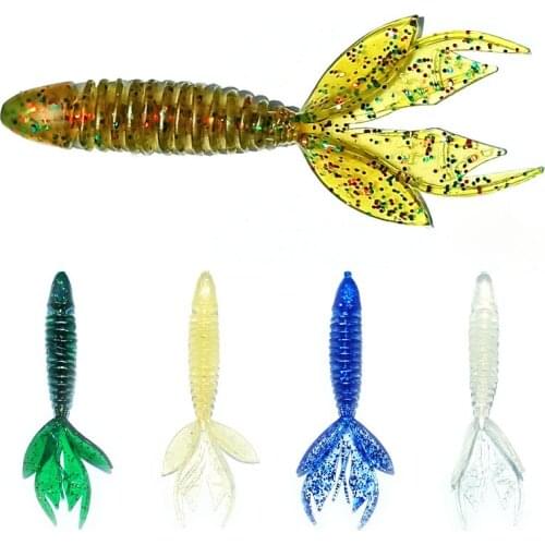 25pcs 10cm/7.8g soft fishing lure Grub mixed 6 colors 10pcs in a package Free shipping