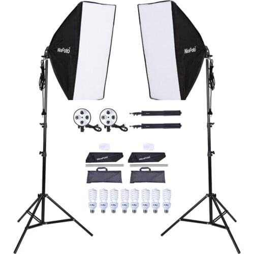 Photo studio kit 2x Nicefoto G801C-1 Studio Flash + 50x70cm Softbox + Light Stand Kit